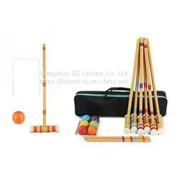 Wooden Croquet Gamet Set for Outdoor Lawn thumbnail-1