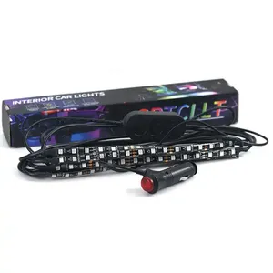 New Trends DC12v Addressable LED Strip Car Interior Bluetooth Light Strips IP65 14.4W/Kit Ambience Car Interior LED Light Kit thumbnail-1