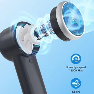 Portable Handheld Turbo Fan With LED Display - USB Rechargeable, 5 Speeds, 3600mAh Battery, Ultra-Quiet Mini Fan thumbnail-3