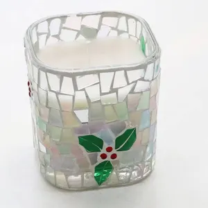 Mosaic Vase Glass Vessel Jar Glass Candle Holder Glass Jar thumbnail-2