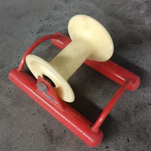 Cable Laying Dedicated Straight-Running Pulley | Dual Wheels Free Rotation | 5mm Thickened Red Steel Bracket | Firm Welded Construction thumbnail-4