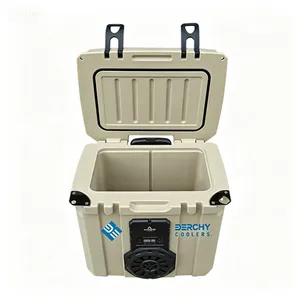 35qt Portable Rotomolded Ice Chest Cooler With Bluetooth Speaker and Pull-Rod Handle Waterproof for Fishing thumbnail-2