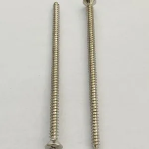 Nickel-Plated DIN 7982 Countersunk Phillips Tapping Screw thumbnail-2