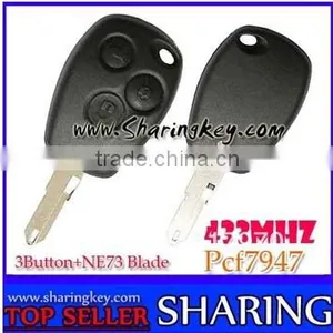 Renault Megana Laguna Cilo Scenic 3 Button Remote Key PCF7947 Chip Ne73 Blade 434MHZ thumbnail-1