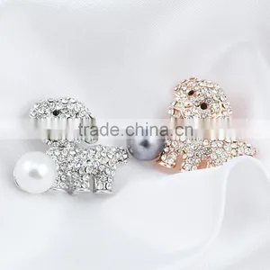 2015 Special Design Fashion Rhinestone Dog Brooches With Pearl Cute Brooch thumbnail-3