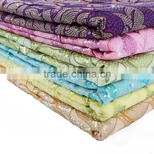 Mitaloo New Design Bridal Lace African Beaded Sequin Organza Lace Fabric MOG0174 thumbnail-5