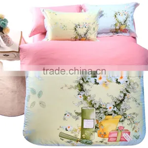 Cheap Wholesale Soft Cotton Flower Pattern 4 Pcs Bedding Set thumbnail-1