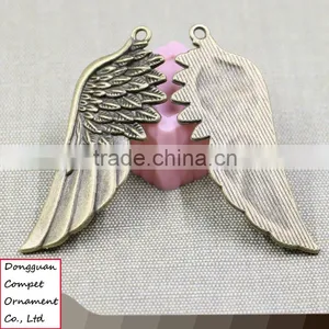 Wholesale Jewelry Accessories Metal Craft Zinc Alloy Big Angel Wings Pendant thumbnail-2