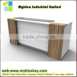 White Glass Modern Reception Counter Led Light Bar Counter thumbnail-5