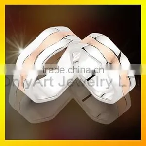 Fashion Jewelry Stainless Steel Custom Rings Wedding Couple Rings thumbnail-2