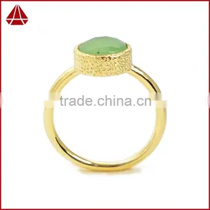 Gold Green Chrysoprase Stacking Ring thumbnail-5