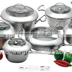 High Quality 12Pcs Geman Technologic Induction Bottom Stainless Steel Cooking Pot thumbnail-1