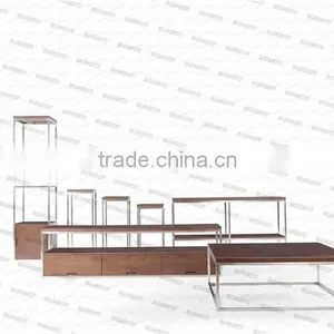 Good Quality Low Price Beautiful Walnut Wooden tv Stand SK1201F thumbnail-2