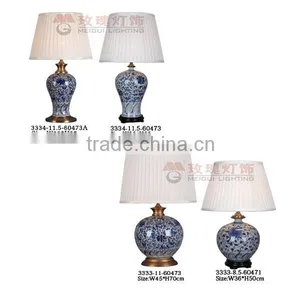 Lamp Family With Porcelain and Fabric Shade thumbnail-1