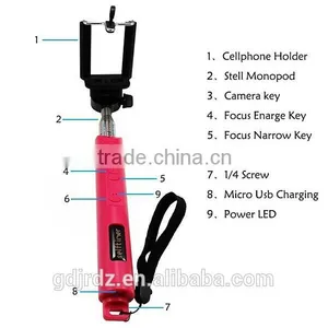 Z07-9 Smartphone Wireless Bluetooth Monopod,Zoom Selfie Stick thumbnail-1