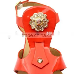 New High Heel Slingback Lady Elegant Office Sandals With Golden Button thumbnail-6