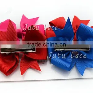 Low-priced Grosgrain 8cm Ribbon Bow With Hair Clips in 40colors- Children Girl Hair Accessories Clips thumbnail-3