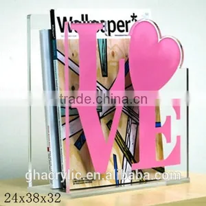 Eco-friendly New Design Acrylic Magazine Rack,customized Acrylic Magazine Rack thumbnail-4