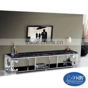 Stainless Steel Frame Modern Italy tv Stands (TV-821#) thumbnail-1