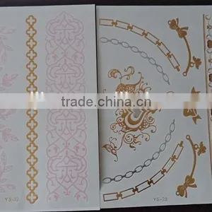 Jewelry Tattoo Flash Tattoos Newest Temporary Gold Silver Tattoos 15*20CM thumbnail-4