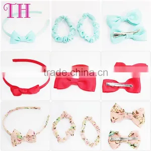 Fancy Hair Accessories Girls Hair Accessories Good Quality Kid Fancy Hair Bands Grosgrain Elastic Bow Headband Wholesaler thumbnail-1