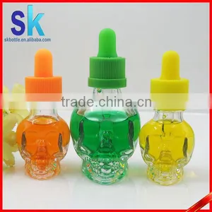 30ml Clear Skull Bottles With the Black Dropper Cap thumbnail-3