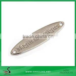 Sinicline OEM Silver Oval Garment Metal Label With Two Holes thumbnail-1