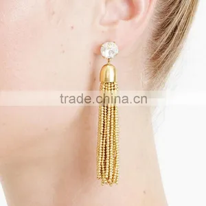 Seed Beads Tassel Diamond Stud Earring thumbnail-2
