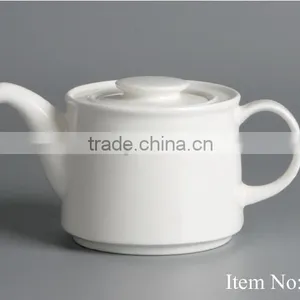 Restaurant Plain Fine China Ceramic Teapot thumbnail-5
