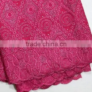 Plain African Lace Embroidery Fabric Cotton /polyester Guipure Lace Fabric for Wedding Dress thumbnail-4
