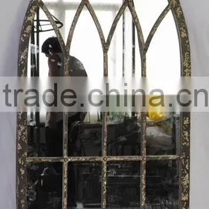 Shabby Chic Metal Gothic Garden Mirror thumbnail-1