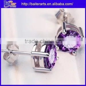 Wholesale 925 Sterling Silver Butterfly Wire Tassel Amethyst Earrings thumbnail-2