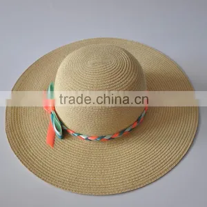 Fashion Design Customized Plain Color Straw Fedora Hat for Lady thumbnail-1