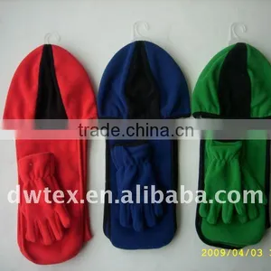 Polar Fleece Beanie Hat Scarf Gloves Set thumbnail-1