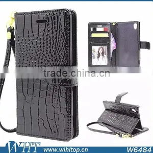 Premium Lanyard Card Slot Flip Leather Case for Sony Xperia M4 Aqua thumbnail-3
