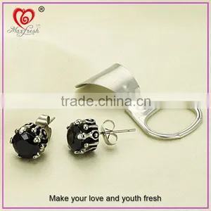 Wholesale Jewelry Hotsale Simple Unisex Round Cut Basket Rhinestone Zircon CZ Faceted Ear Stud Stainless Steel Earring thumbnail-4