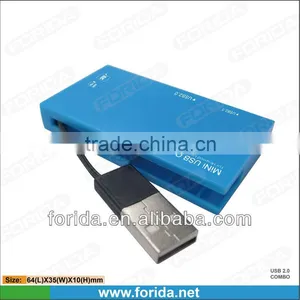USB Combo Card Reader With 2 Usb Hub for Computer Imac thumbnail-1