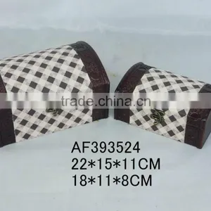 Wood Fabric Diamond Sash Metal Sheet Gift Jeweled Box thumbnail-1