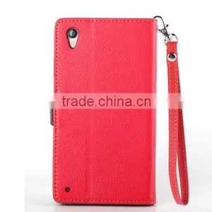 Newest Product Flip Hit Color Pattern Wallet Leaf Buckle Leather Case for Sony Xperia Z4 With Stand thumbnail-2
