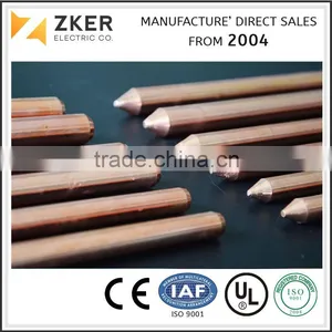 Small Diameter Dia 11mm, 10mm, 9mm, 8mm Copper Ground Rod thumbnail-6