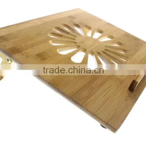 Natural Eco-Friendly Bamboo Cooling Vented Laptop Desk/Table Stand Up to 15in thumbnail-2