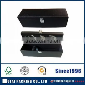 High End Luxury 750ML Leather Wine Packaging Box thumbnail-1