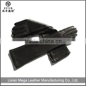 50cm Ladies Long Fashion Dresses Merino Sheepskin Leather Gloves thumbnail-1