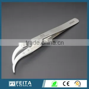 Guangdong Factory Price Curved Pointed Stainless Steel Tweezers CR245 Heat Resistant Ceramic Tip Tweezers thumbnail-2