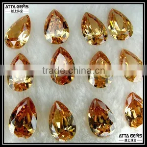 Pear Cut Cubic Zirconia Stone Champagne thumbnail-1