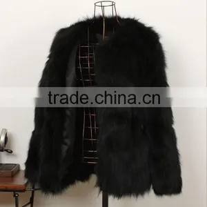 New Fashion Black High Quality Sex Fox Fur Coat Woman thumbnail-6