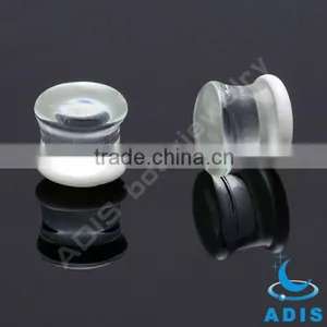 Attractive Wholesale Glass Piercing Ear Tunnel Transparent Pyrex Glass Ear Plugs thumbnail-1