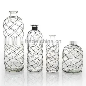 Wrap Wire Clear Glass Vase thumbnail-1