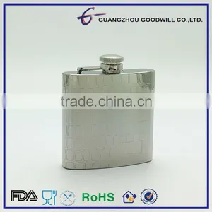 Stainless Steel Hip Flask/flask Wth Decorative Emboss thumbnail-3