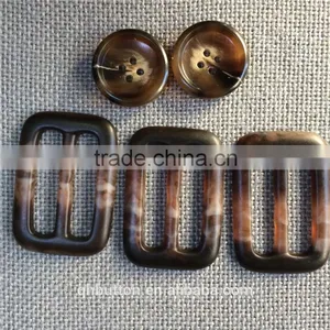 CAFE COLOR 4-HOLES RESIN FASTENER BUFFLO BUTTON FOR GARMENT thumbnail-2